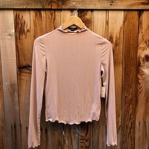 Forever 21 Ribbed Lettuce-Edge Top